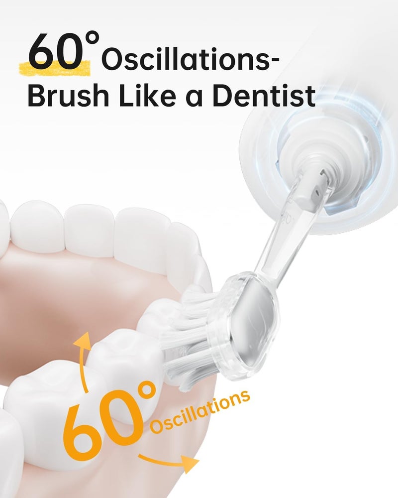 Laifen Wave Special Electric Toothbrush, New 2025 Version Oscillation & Vibration Sonic Electric Toothbrush for Adults with App, 2 Brush Heads, IP68 Waterproof Travel Powered Toothbrush (Matte White) - Image 2